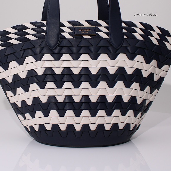 Kate Spade Zigzag Woven Leather Small Tote - Picture 3 of 10